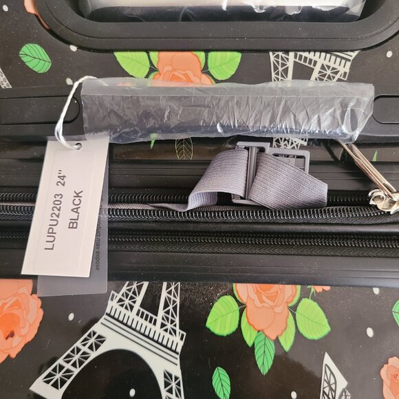 NWT Romantic Paris Rose Eiffel Tower hard shell luggage - Picture 5 of 10